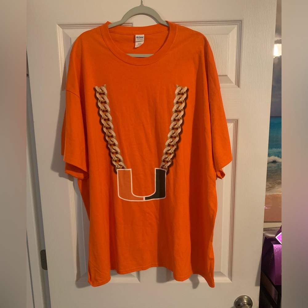 UNIVERSITY OF MIAMI TURNOVER CHAIN TEE SHIRT 3X